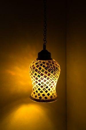 Gleaming Mosaic Glass Pendant Light